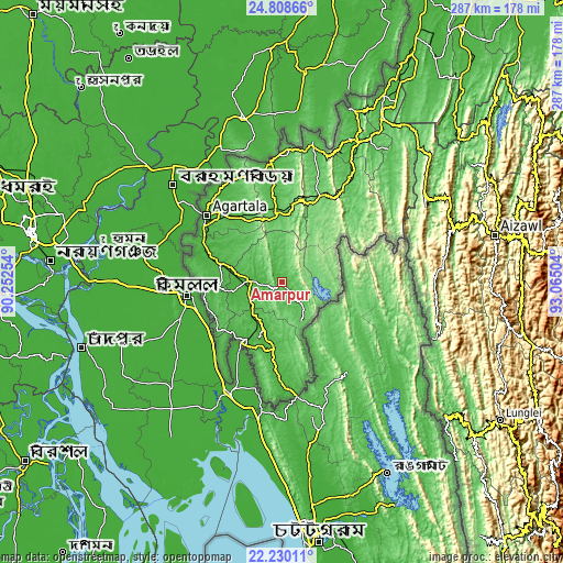 Topographic map of Amarpur