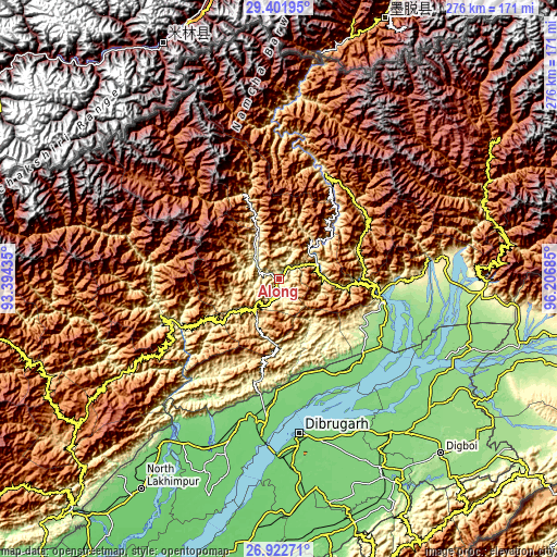 Topographic map of Along