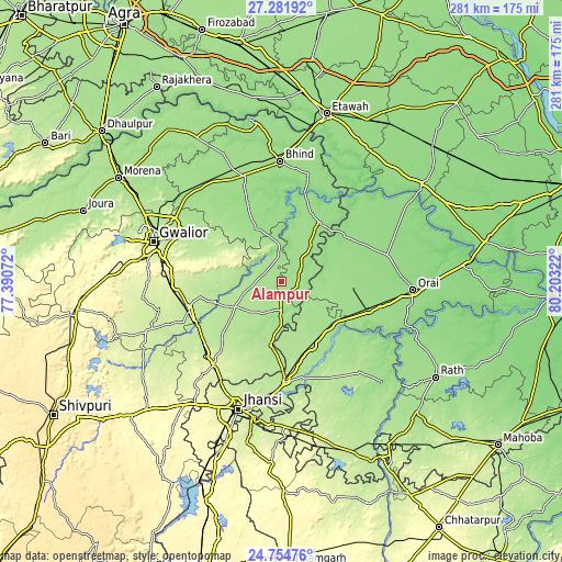 Topographic map of Alampur