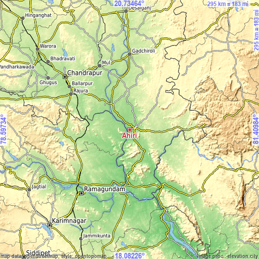 Topographic map of Ahiri