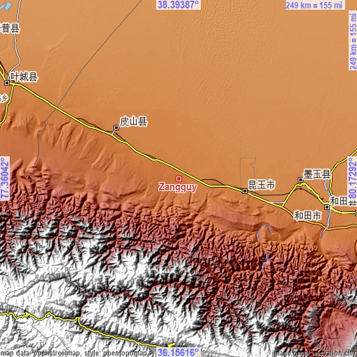 Topographic map of Zangguy