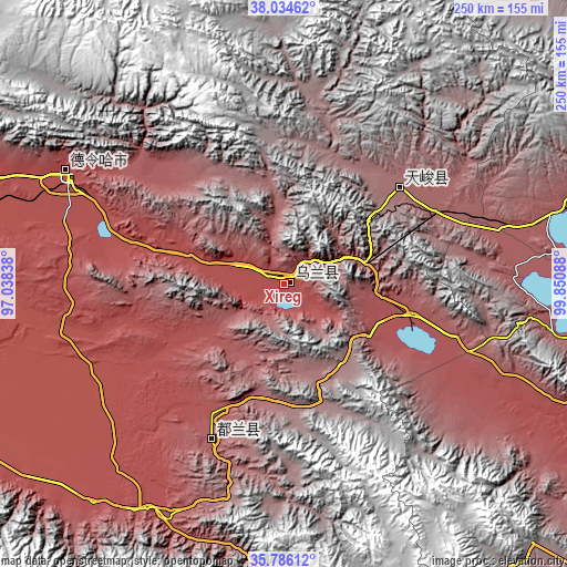 Topographic map of Xireg