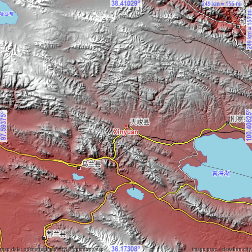 Topographic map of Xinyuan