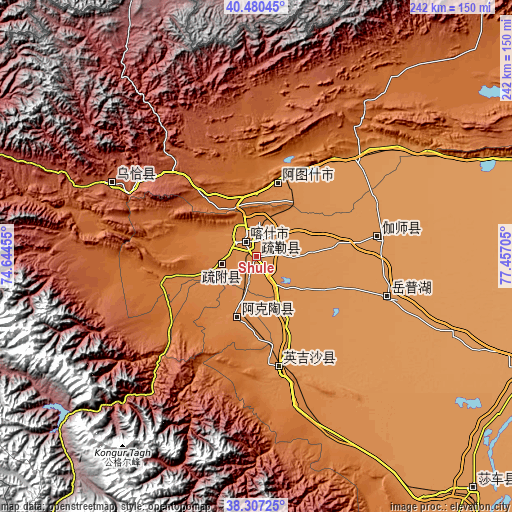 Topographic map of Shule