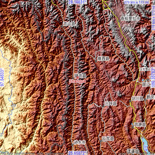 Topographic map of Shangpa