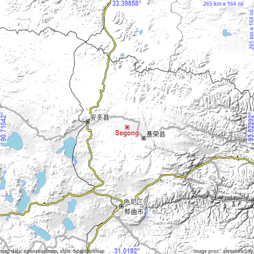 Topographic map of Segong