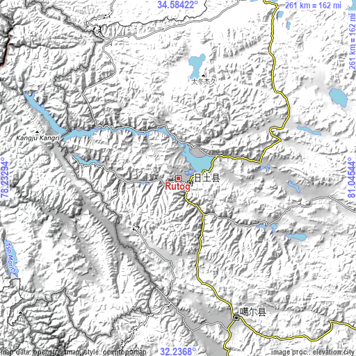 Topographic map of Rutog