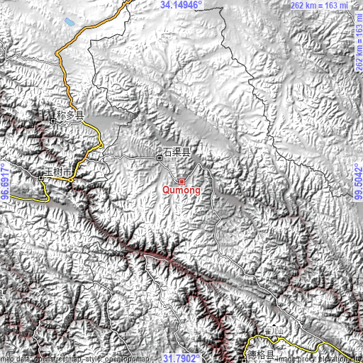 Topographic map of Qümong