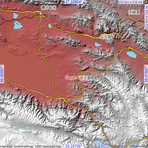 Topographic map of Qagan Us