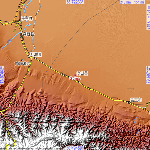 Topographic map of Guma