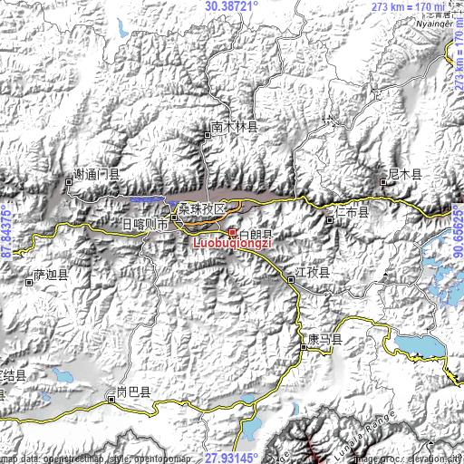 Topographic map of Luobuqiongzi