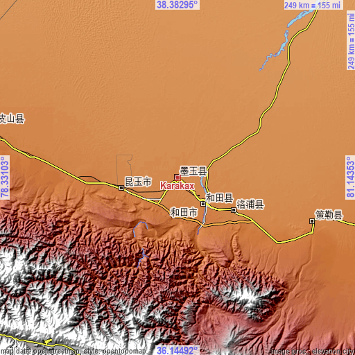 Topographic map of Karakax