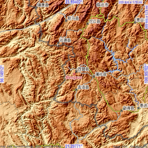 Topographic map of Mengsuo