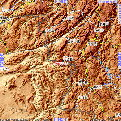 Topographic map of Mengdong