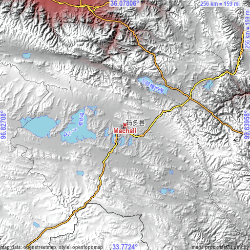 Topographic map of Machali