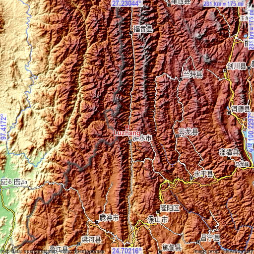 Topographic map of Luzhang