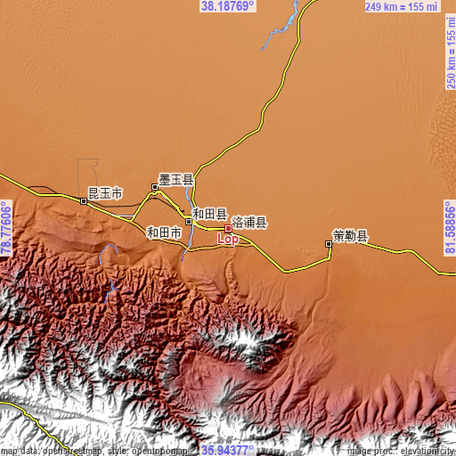 Topographic map of Lop