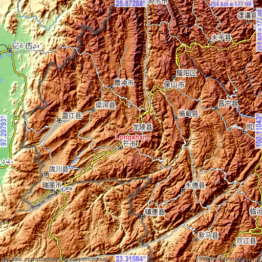 Topographic map of Longshan