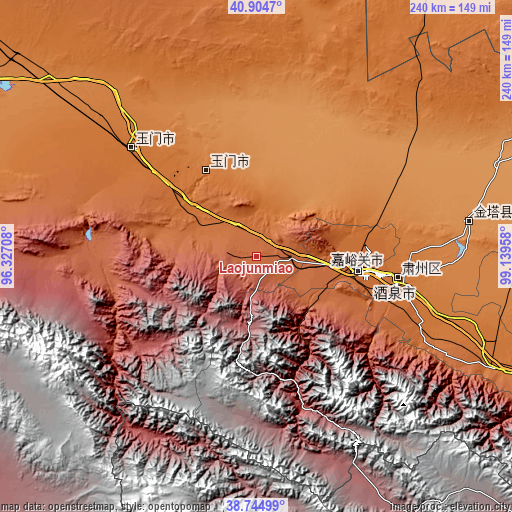 Topographic map of Laojunmiao