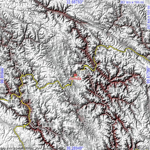 Topographic map of Jomda
