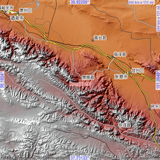 Topographic map of Hongwansi