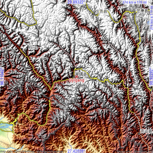 Topographic map of Gyigang
