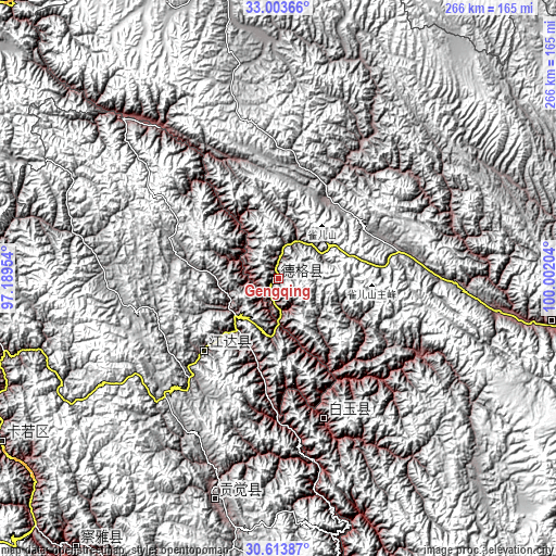 Topographic map of Gengqing