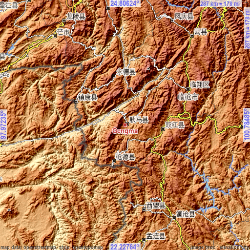 Topographic map of Gengma