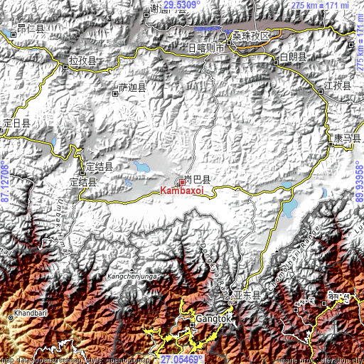 Topographic map of Kambaxoi