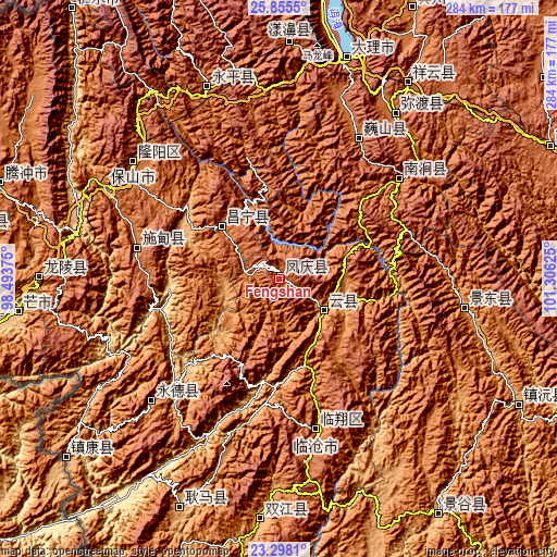 Topographic map of Fengshan