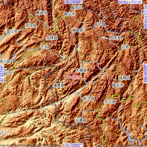 Topographic map of Dedang