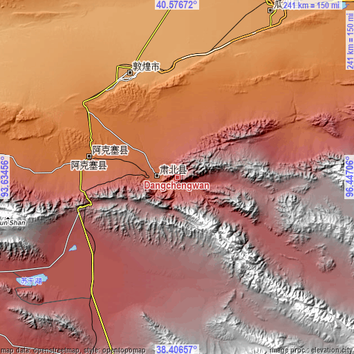 Topographic map of Dangchengwan