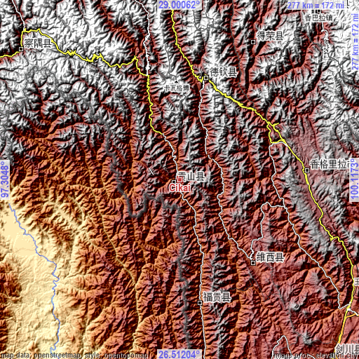Topographic map of Cikai