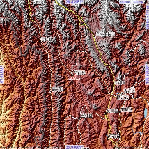 Topographic map of Baohe