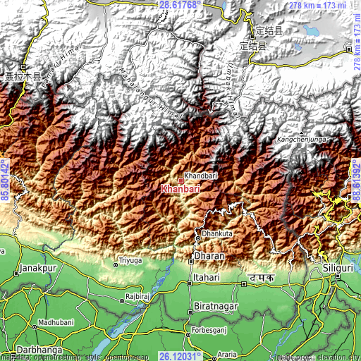 Topographic map of Khanbari