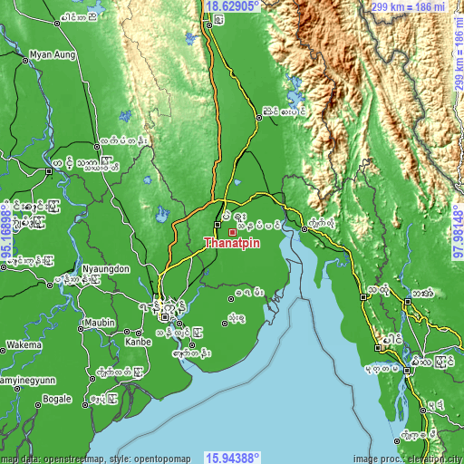 Topographic map of Thanatpin