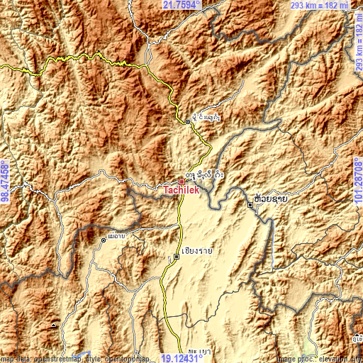 Topographic map of Tachilek