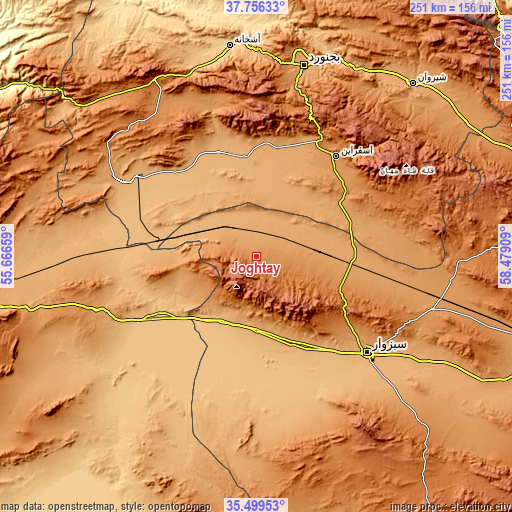 Topographic map of Joghtāy