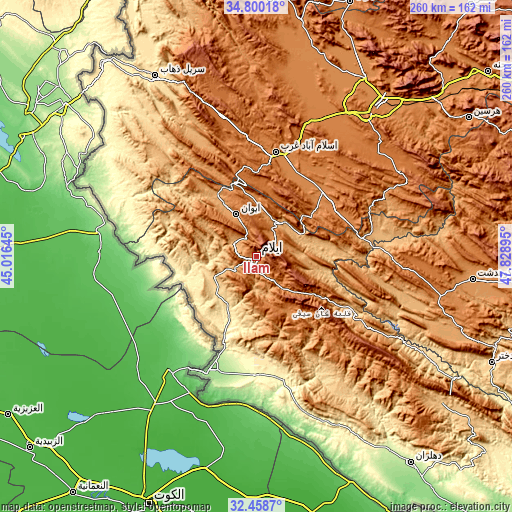 Topographic map of Īlām
