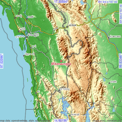 Topographic map of Mikenaungea