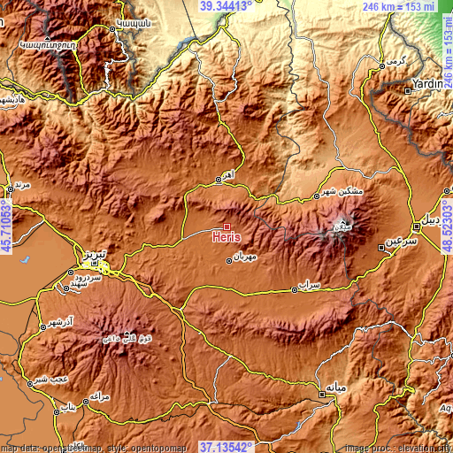 Topographic map of Herīs