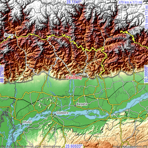 Topographic map of Panbang