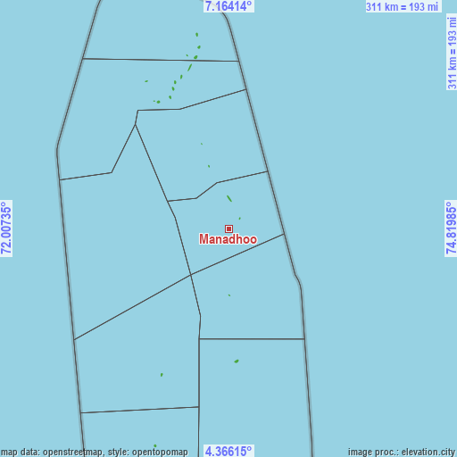 Topographic map of Manadhoo