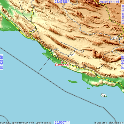 Topographic map of Gāvbandī