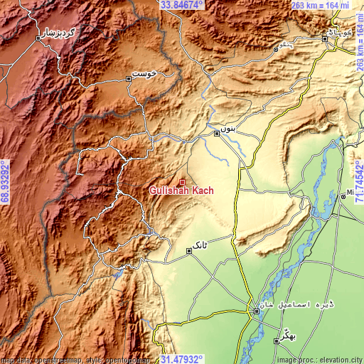 Topographic map of Gulishah Kach