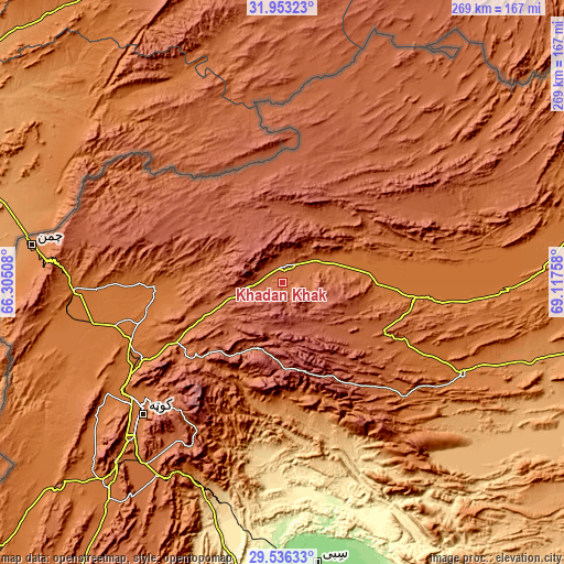 Topographic map of Khadan Khak