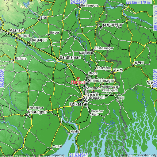 Topographic map of Haripur