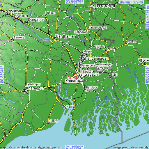 Topographic map of Dumjor