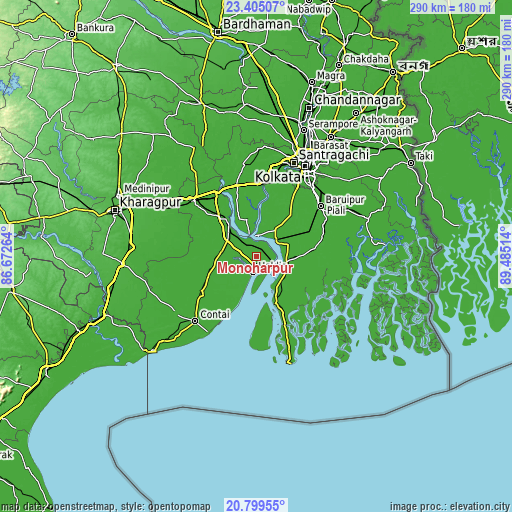 Topographic map of Monoharpur