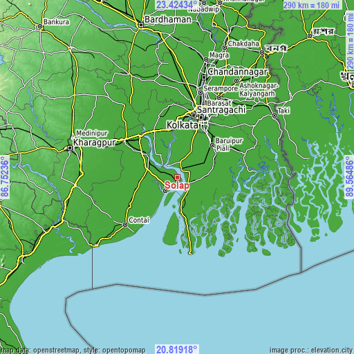 Topographic map of Solap